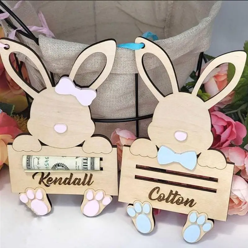 

Easter Unique Money Holder Bunny Holders For Easter Gifts Handmade Wooden Money Holder Easter Ornament Cash Gift Charm