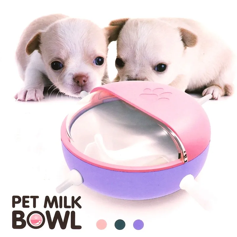 Kitten Puppy Feeding Bottle 180ml Milk Bowl Newborn Pet Feeder Set 5 Teats Silicone Cats Food Dispenser Anti Choking Milk