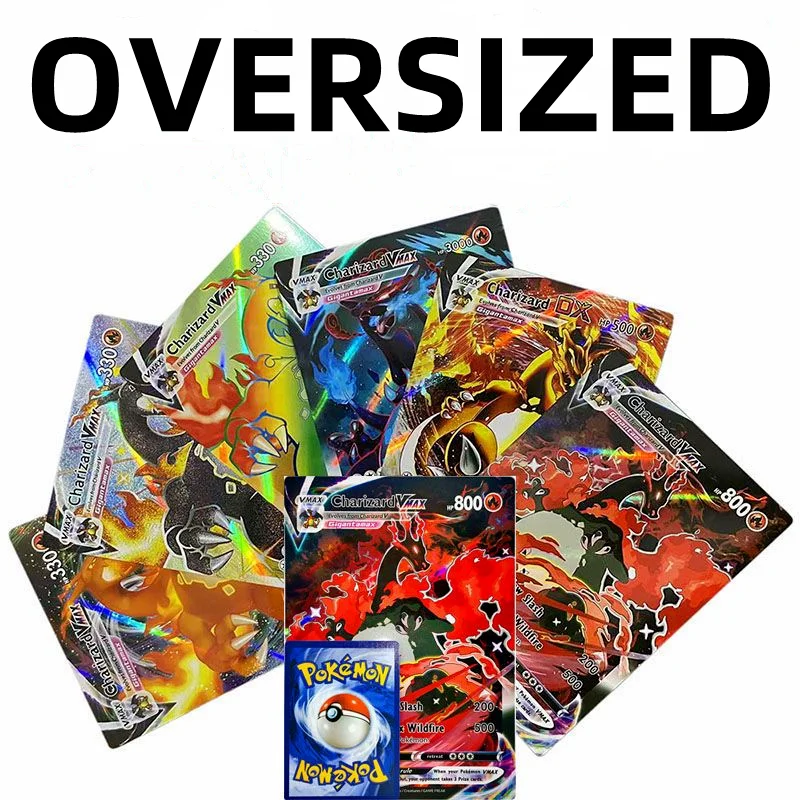 

30Pcs Oversized Pokemon Cards Vmax Vstar GX Kids Toys Big Size Pikachu Arcturus Rainbow Card Kids Gifts Game Collection Cards