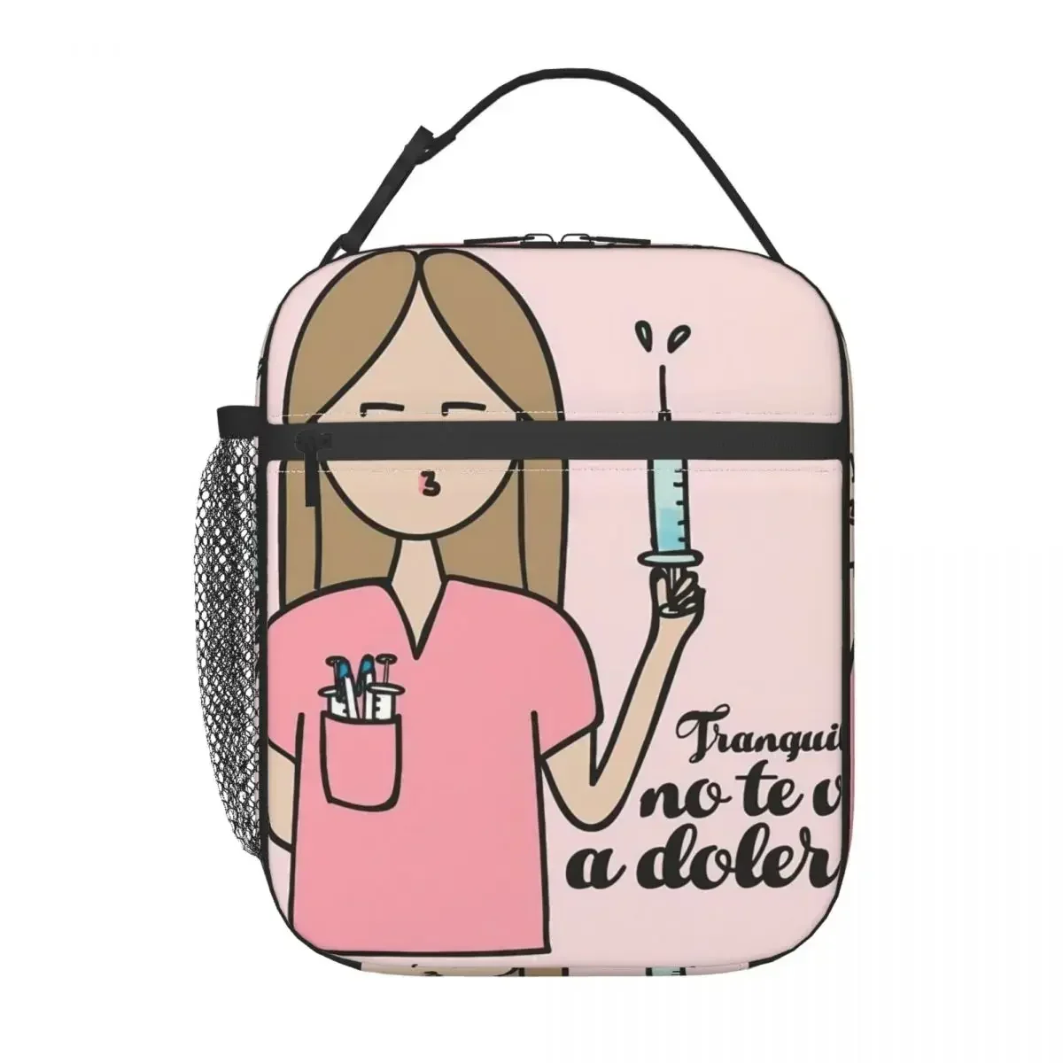 Забавные изолированные сумки для обеда с героями мультфильмов медсестры Enfermera En