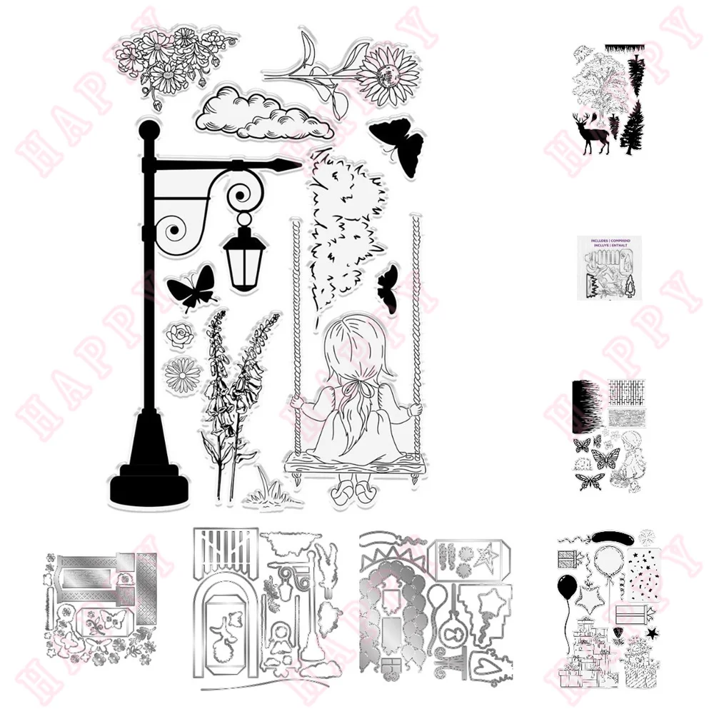 

Woodland Beauties and Butterflies Have a Simple and Happy Day Cut Dies Stamp Scrapbooking Diy Decoration Greeting Card Mold 2022