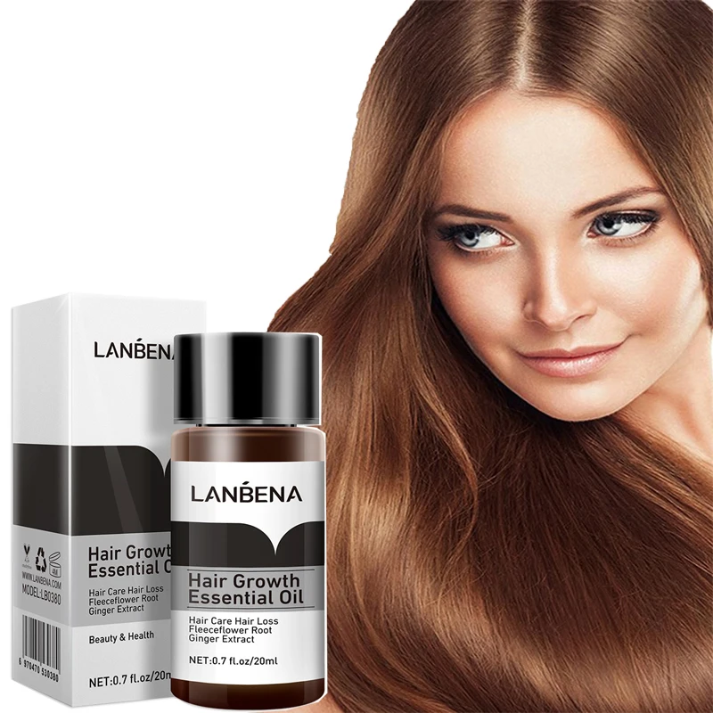 Имбирные эфирные масла для роста волос LANBENA, средство для лечения кожи головы, предотвращение высыхания волос, истончение и красота