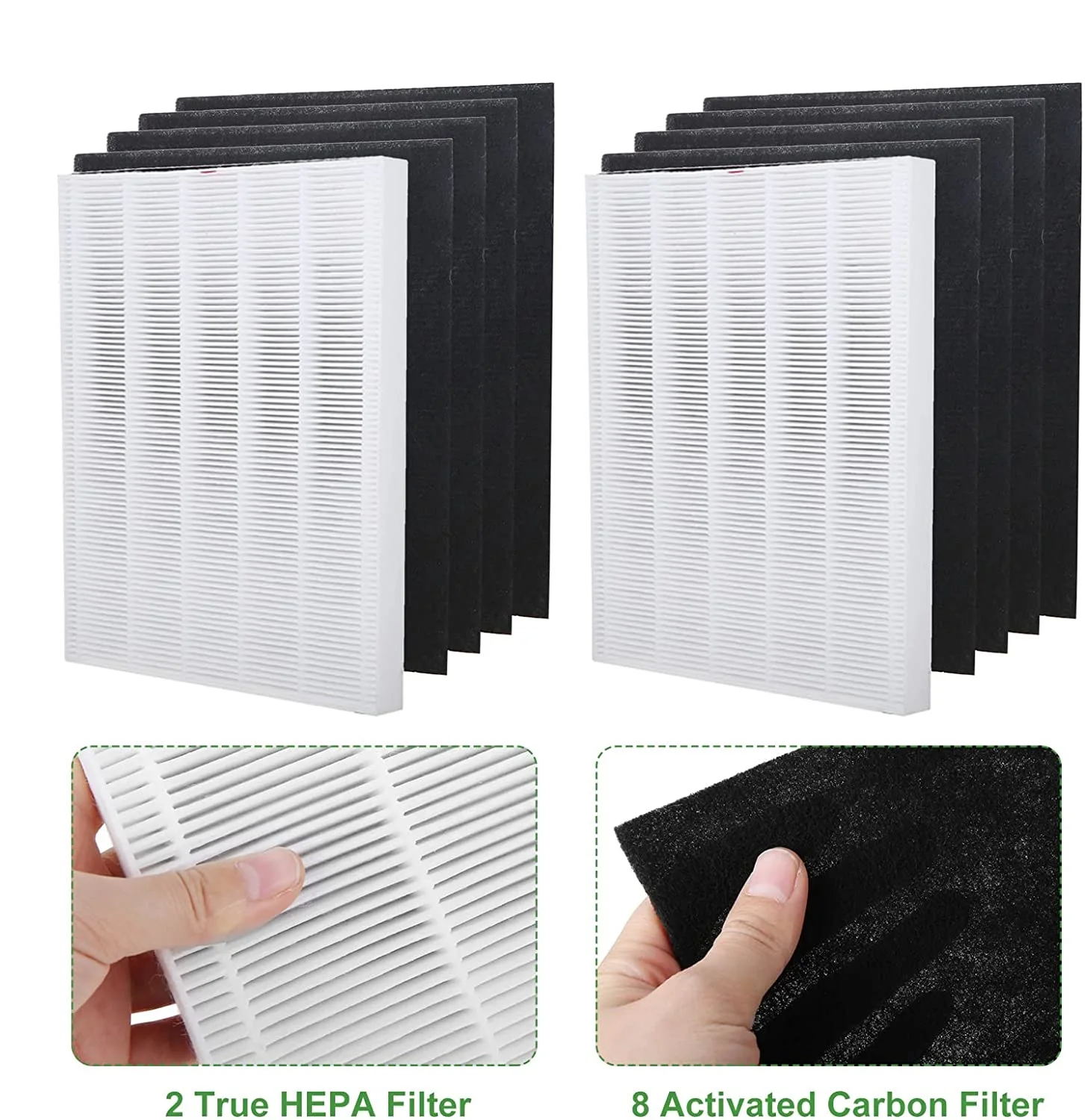 

10pcs/1set C545 HEPA Filter Set 2 True Filter+8 Activated Carbon Pre-Filter fit for Winix C545 P150 B151 S Filters 1712-0096-00