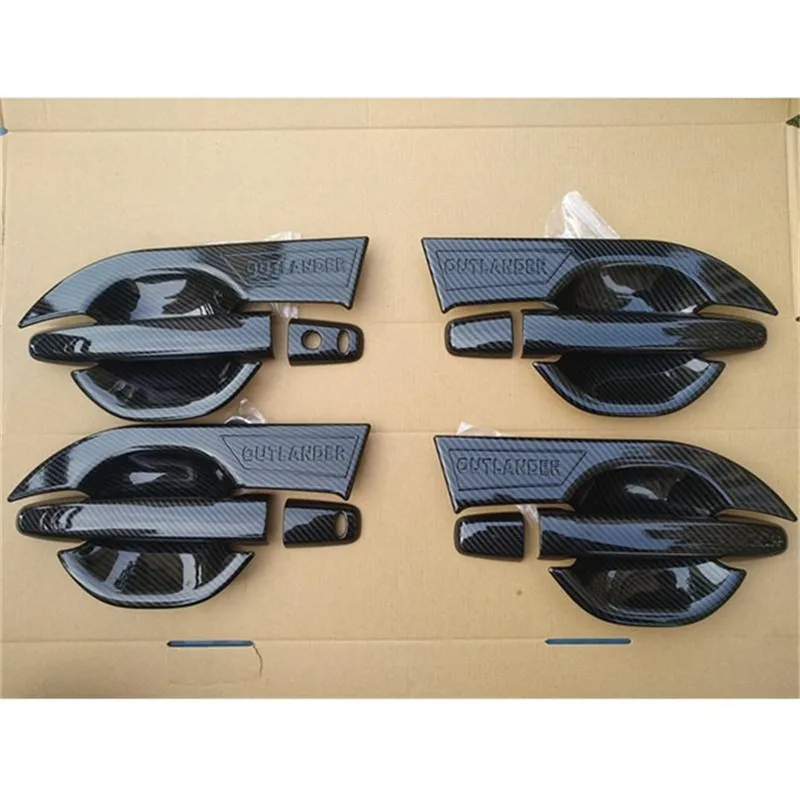 

Car Styling For 2013-2021 Mitsubishi Outlander ABS Charcoal Door Handle Protective Covering Cover Trim A