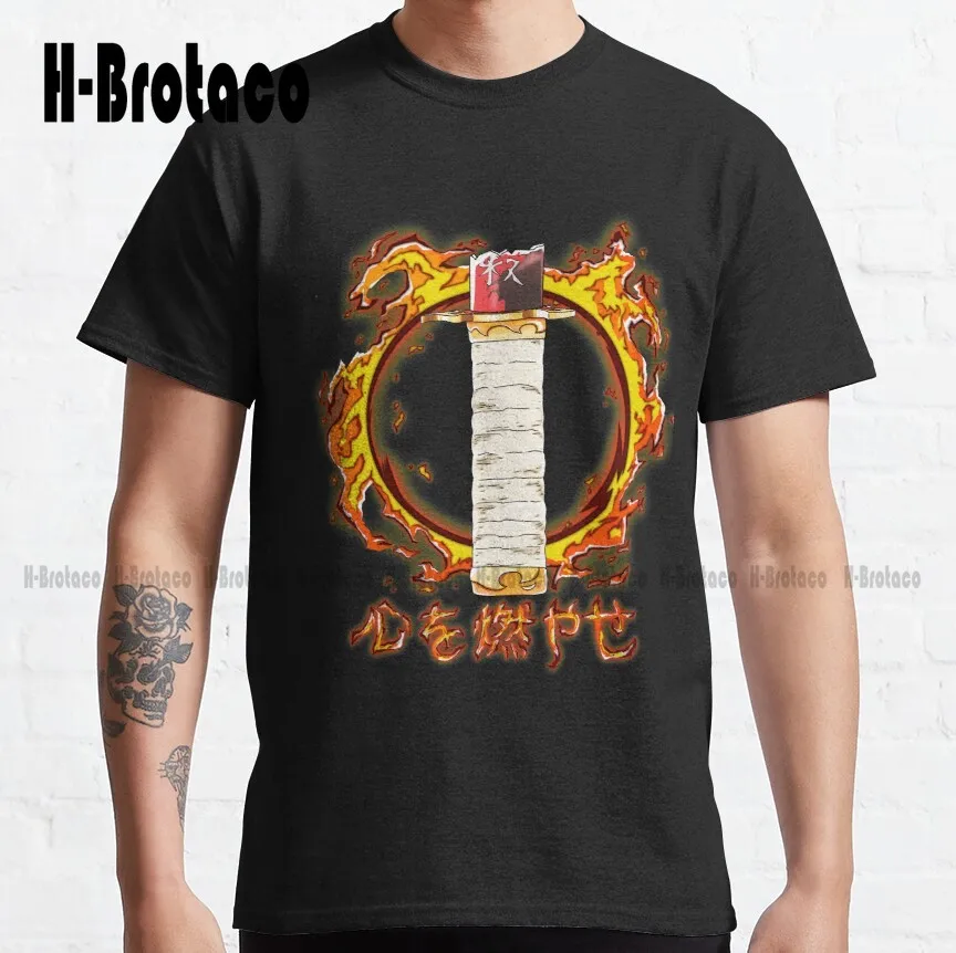 

Set Your Heart Ablaze - Kanji Classic T-Shirt Demon Slayer Funny Art Streetwear Cartoon Tee Xs-5Xl Unisex Digital Printing Retro