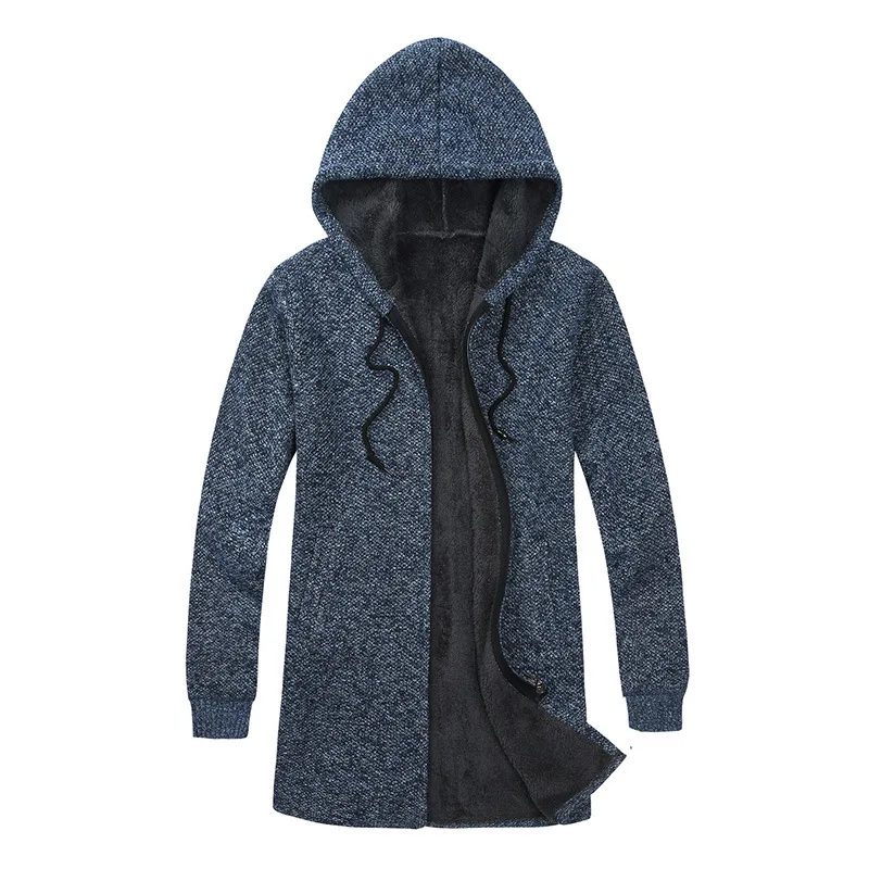 

New Arrival Fashion Winter Men Casual Overcoat Windswear Computer Knitted Thick With Hood Size M L XL 2XL 3XL