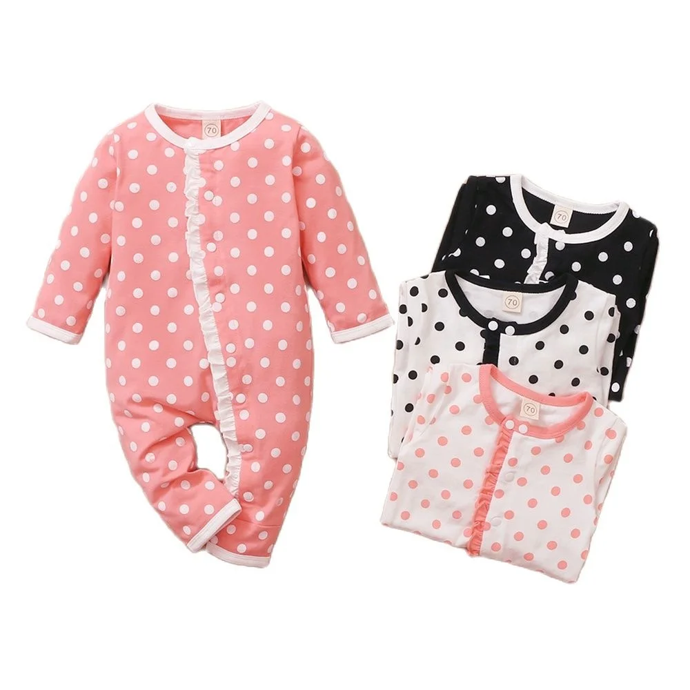 0-18M Baby Girl Romper Clothes For Newborn Baby Girl Jumpsuit Long Sleeve Polka Dots Bodysuit Costume Infant Playsuit Outfit