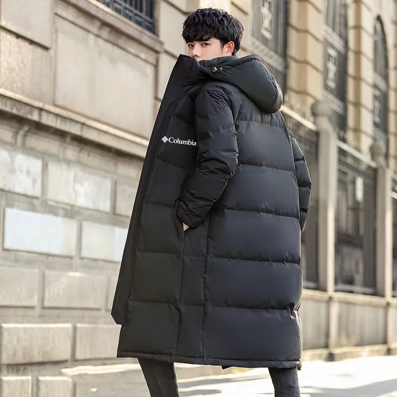 

2023 Autumn and Winter New Men's and Women's Couples' Knee Over Korean Fit Long Down Cotton Coat