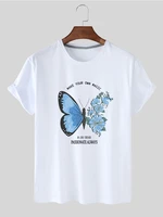 100 cotton butterfly o neck short sleeve t shirt womens 2022 summer casual short sleeve unisex large size t shirt womens top