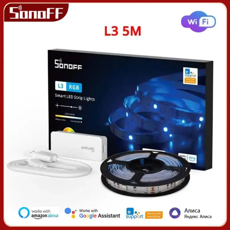SONOFF L3 Pro 5M RGBIC Wi-Fi Умные светодиодные ленты 16 4 фута Беспроводной пульт