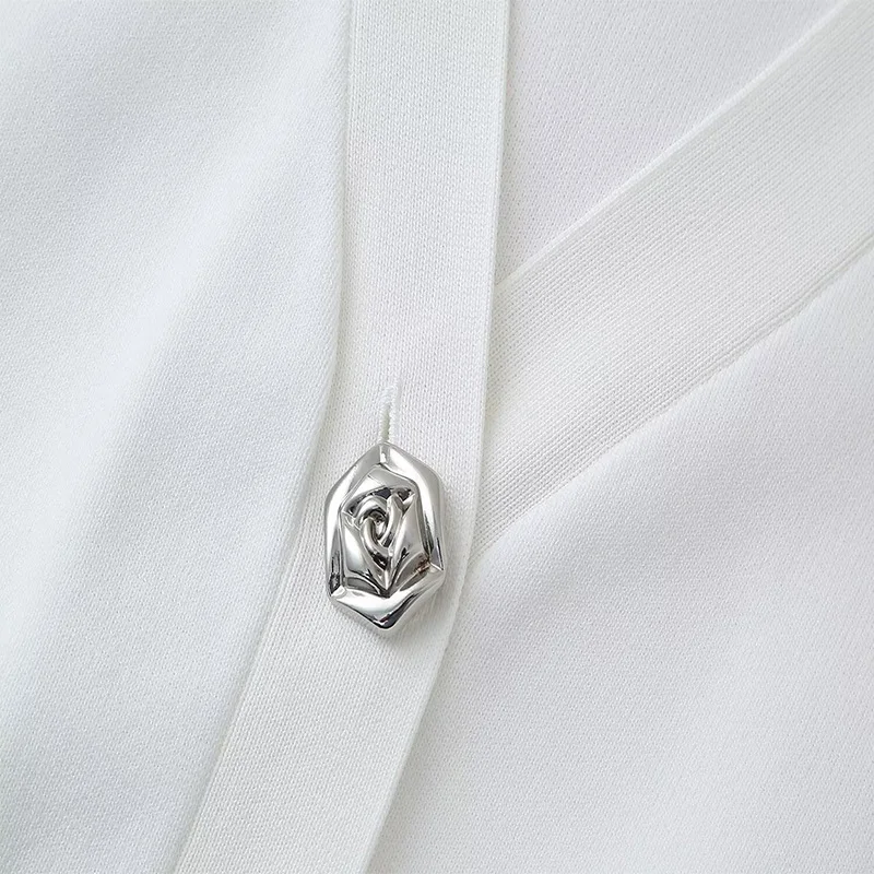 Женский модный вязаный жилет с цветочным принтом Koekop на пуговицах v-образным