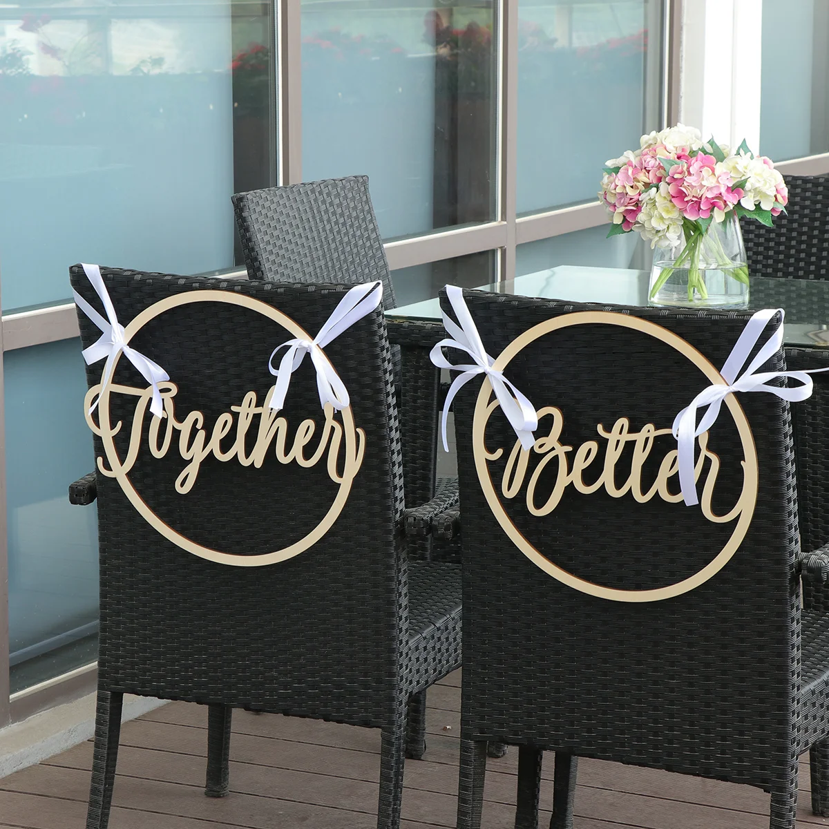 

chair sign signs and wedding mrs- Better Together Wood Sign Chair Sign Round Bride Groom Hollow Party Decor Chair Sign Wedding