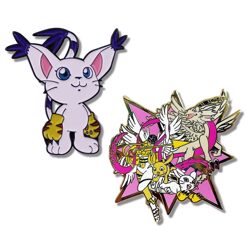 

Digimon Digivolution Angemon Enamel Pin Anime Brooch Cute Animal Anime Metal Badge Jewelry Accessories