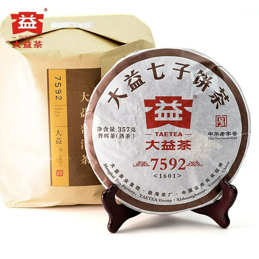 

TAETEA Premium Chinese Tea Ripe Pu'er 7592 Chi Tse Beeng 1601 Shu Top Puer 357g