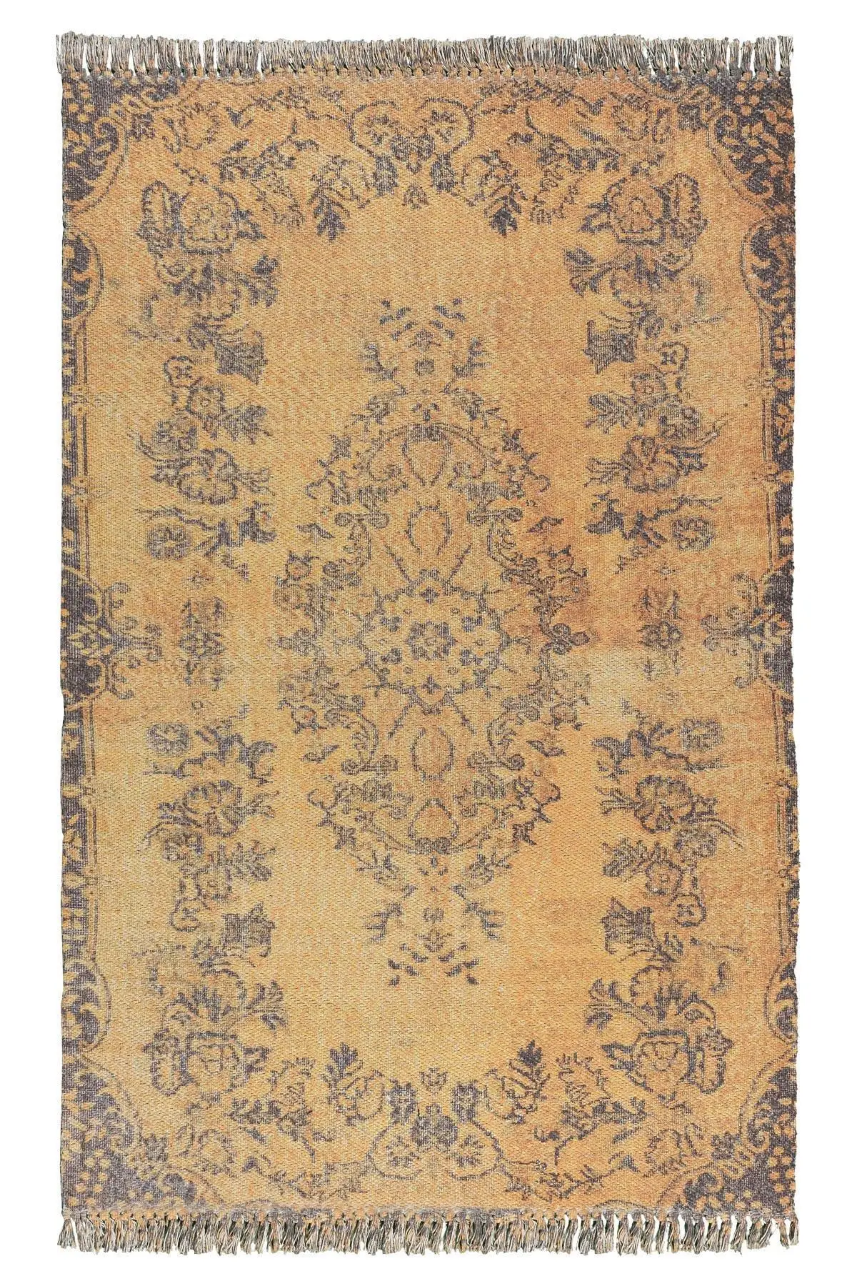 

Хлопковый нескользящий ковер, ковер ручной работы, хлопковый желтый ковер для стирки в стиральной машине, мягкий текстурированный ковер с п...