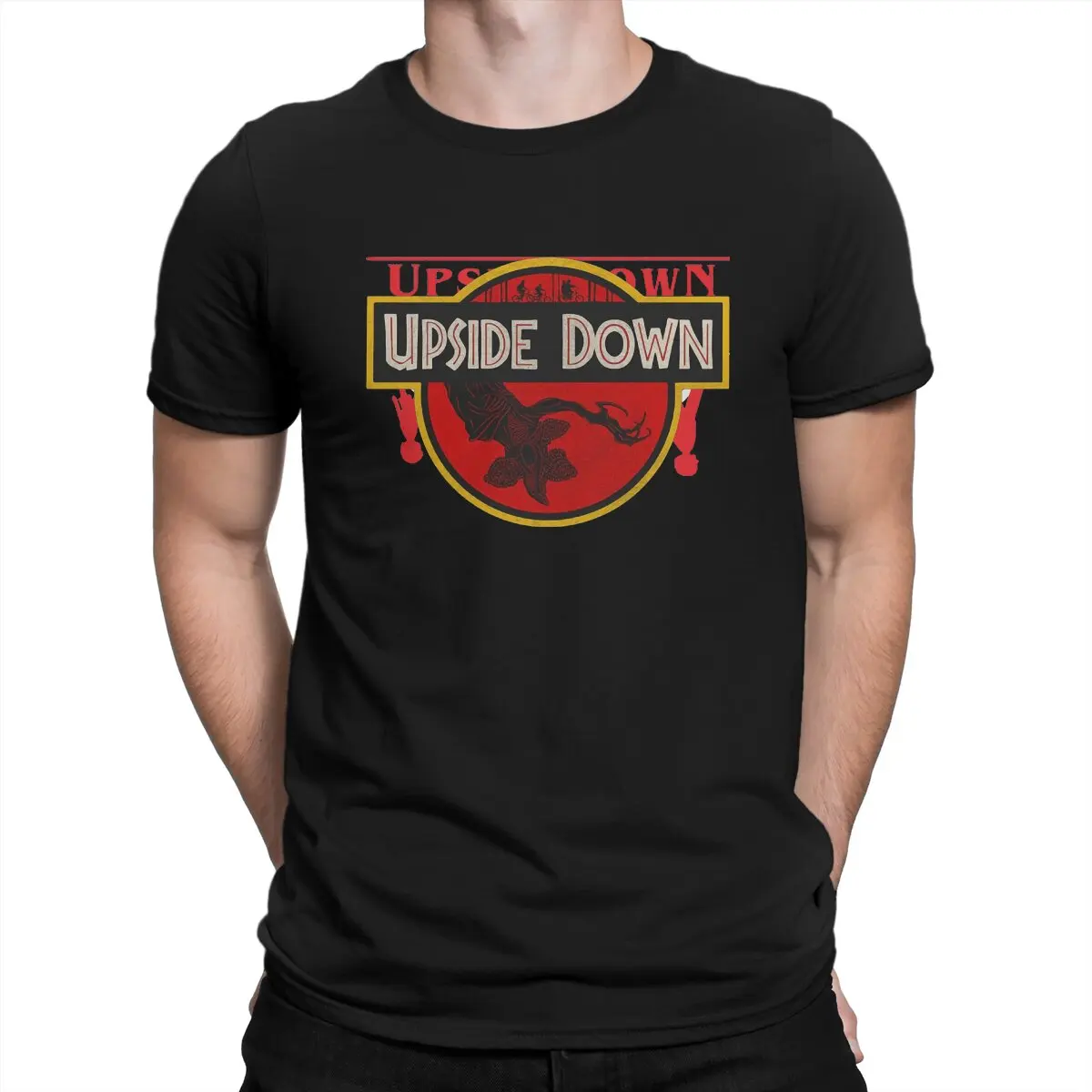 

Upsidedown Road T-Shirt Men Stranger Things Eleven Horror Film Hipster Cotton Tee Shirt Crewneck Short Sleeve T Shirt Printing