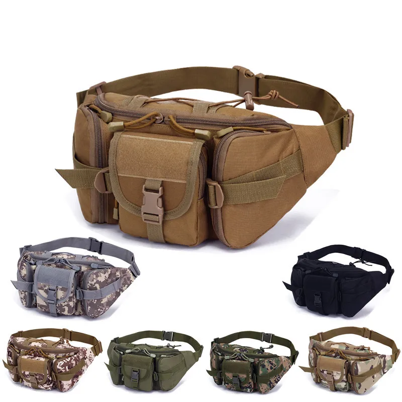 

Men Tactical Molle Waist Pack Military Waist Bag Mochilas Fanny Pack Outdoor Camping Hiking Pouch 3P Chest Bag Wallet Belt Bags