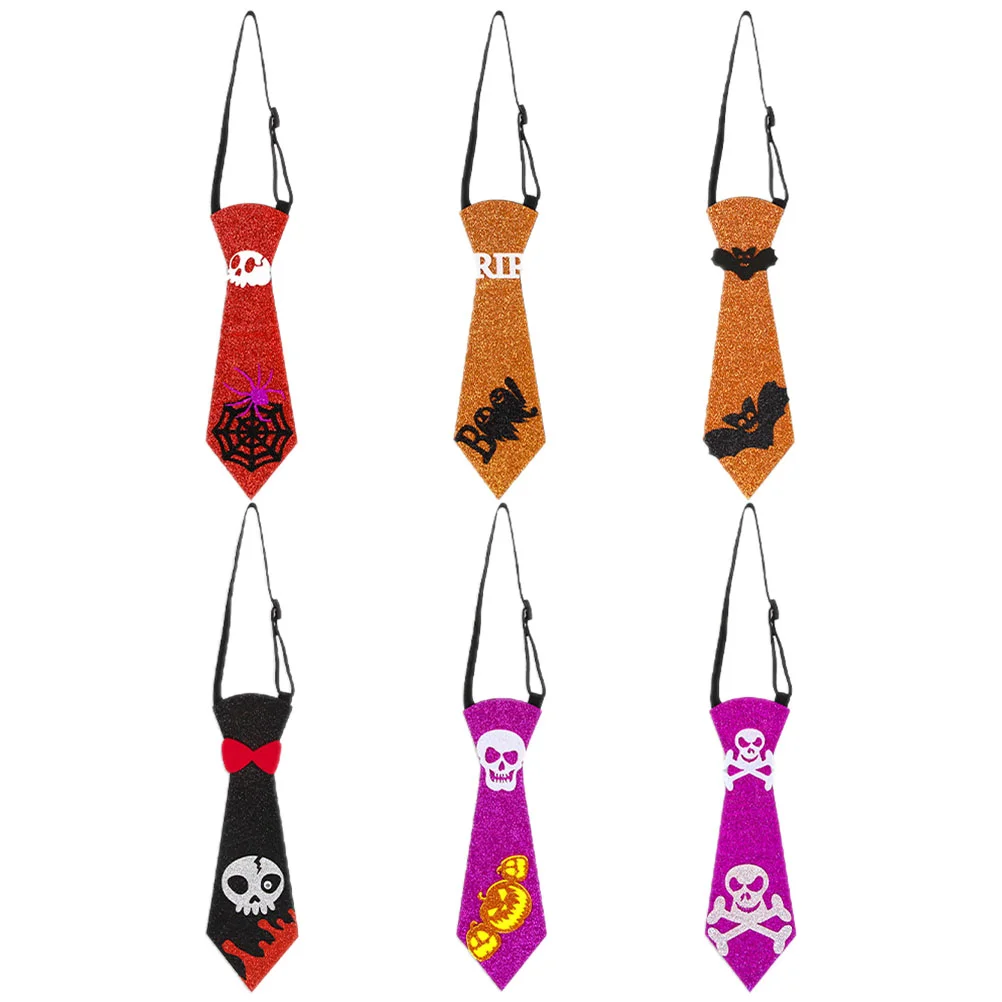 

6 pcs Halloween Ties Kids Neckties Toddler Tie Boys Ties Decorative Neckties for Children