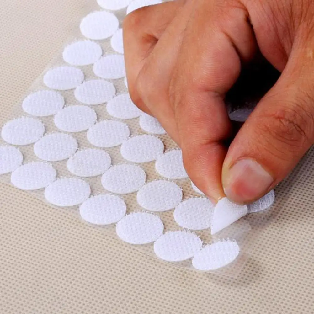 

100 Pairs Dots Sticker Hook Loop Double-Sided Self-Adhesive Nylon Tape Snap Adhesive Fastener Tape Home Use Sewing Accessories