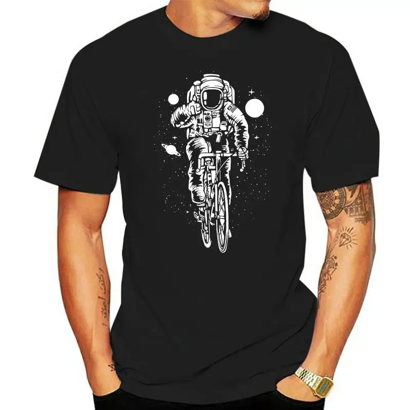 

2023 New Mens Astronaut Bicycle Street Art Fashion Men's T-Shirt Tee Shirts