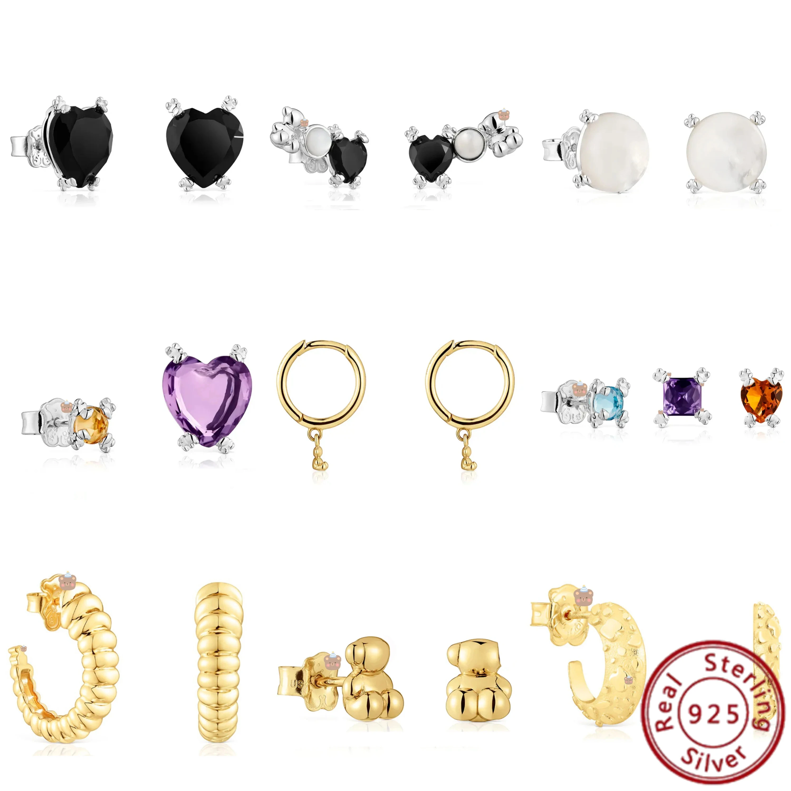 

2023 свежие серьги-гвоздики из стерлингового серебра S925-испанские бриллиантовые серьги в ярких цветах в подарок