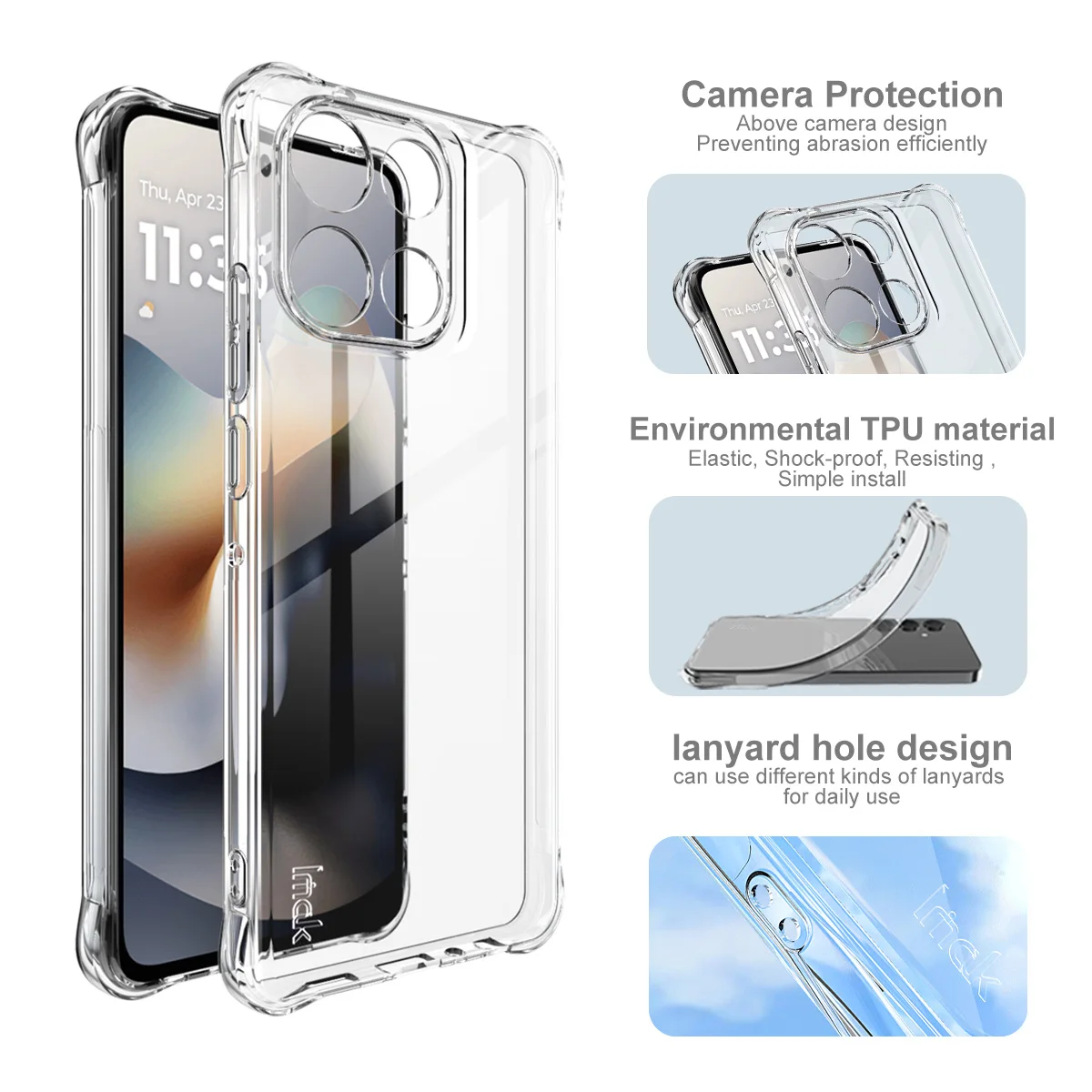 Фото Защитный чехол Imak для Motorola G56 G86 Power Edge 60 Fusion 60s 5G 2025, прозрачный мягкий корпус из ТПУ №1