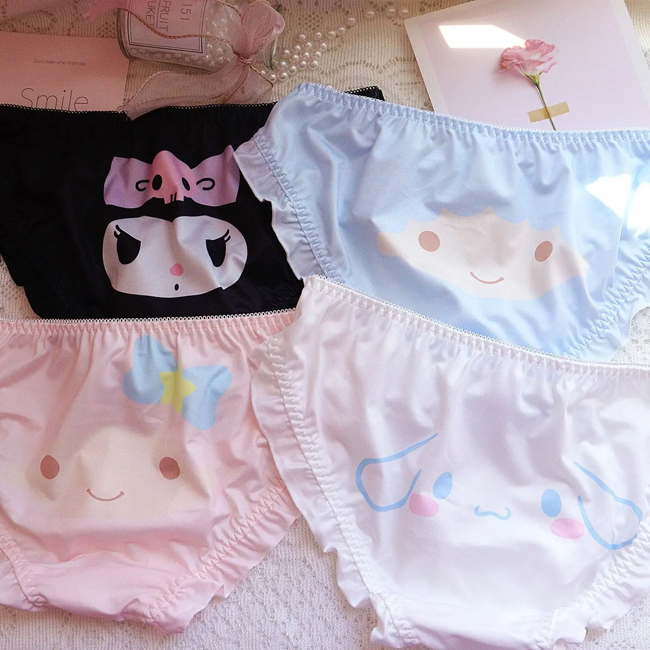 

Sanrio Kawaii Cinnamoroll Kuromi Anime Underwear Cute Cartoon Couple Underwear Set Sweet Girl Send Boyfriend Gift Birthday Gift
