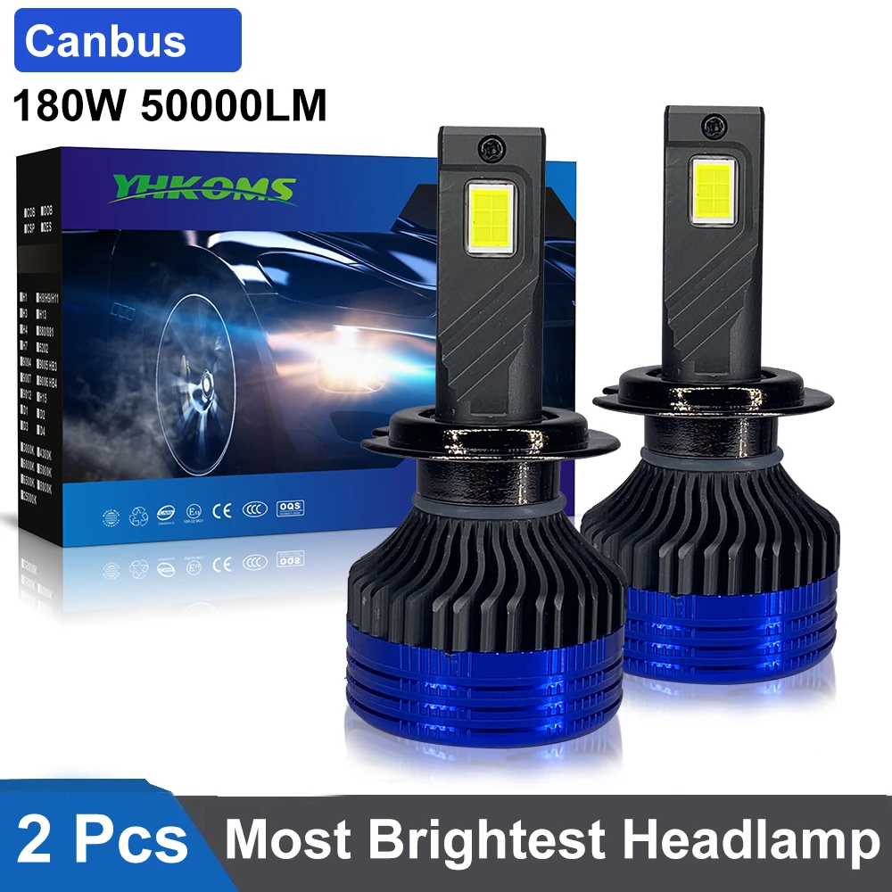 Светодиодные фары YHKOMS 180 Вт 9005 лм H7 Canbus H4 9006 HB3 6000 HB4 светодиодные Turbo Tube H8 H11 H9 лампы K