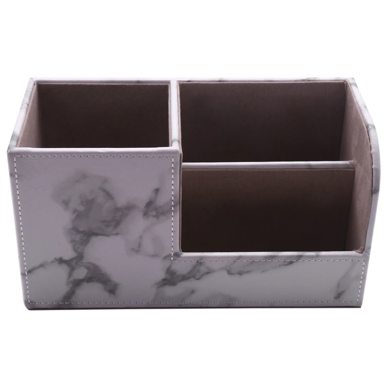 

Wooden Struction Leather Multi-Function Desk Stationery Organizer Storage Box Pen/Pencil,Cell Phone, Business Name Cards Remote