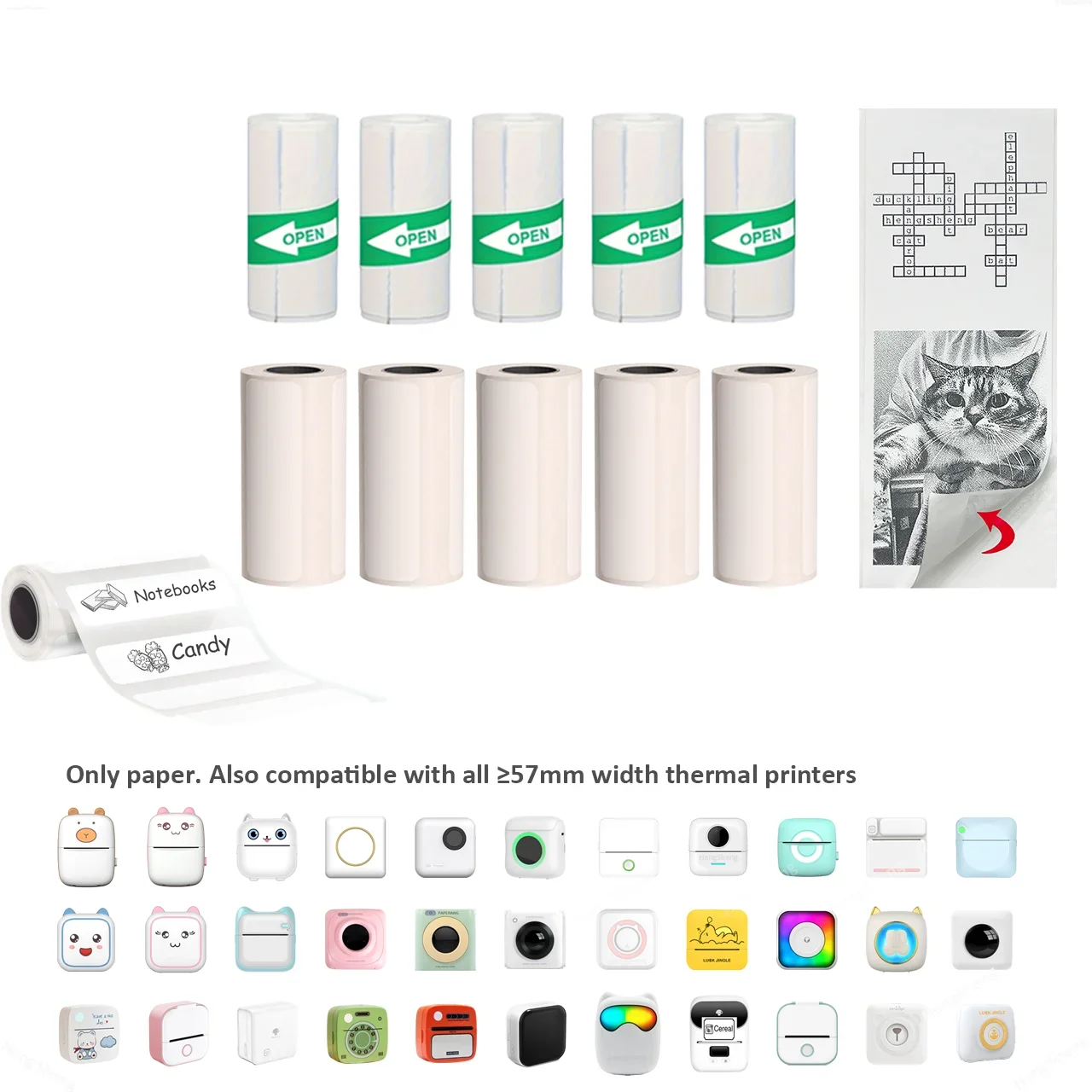 Мини-принтер бумага для Термоэтикеток наклейка карманного термопринтера печати