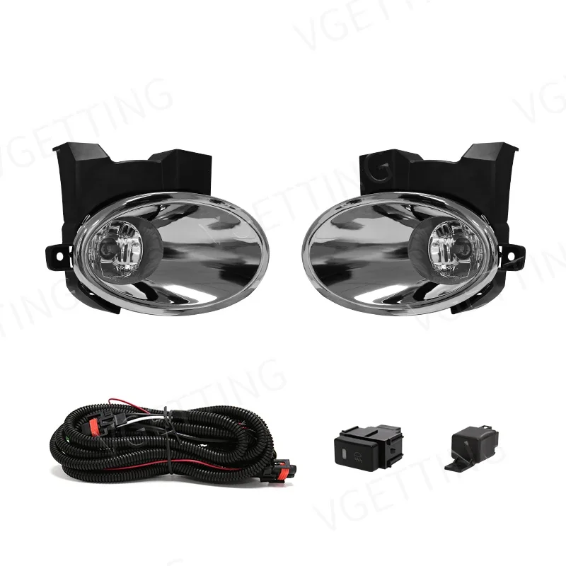 

Для Nissan QASHQAI J10 2011 2012 2013 DULIAS, передний бампер автомобиля, противотуманная фара в сборе, хромированная крышка с проводным переключателем, аксессуары