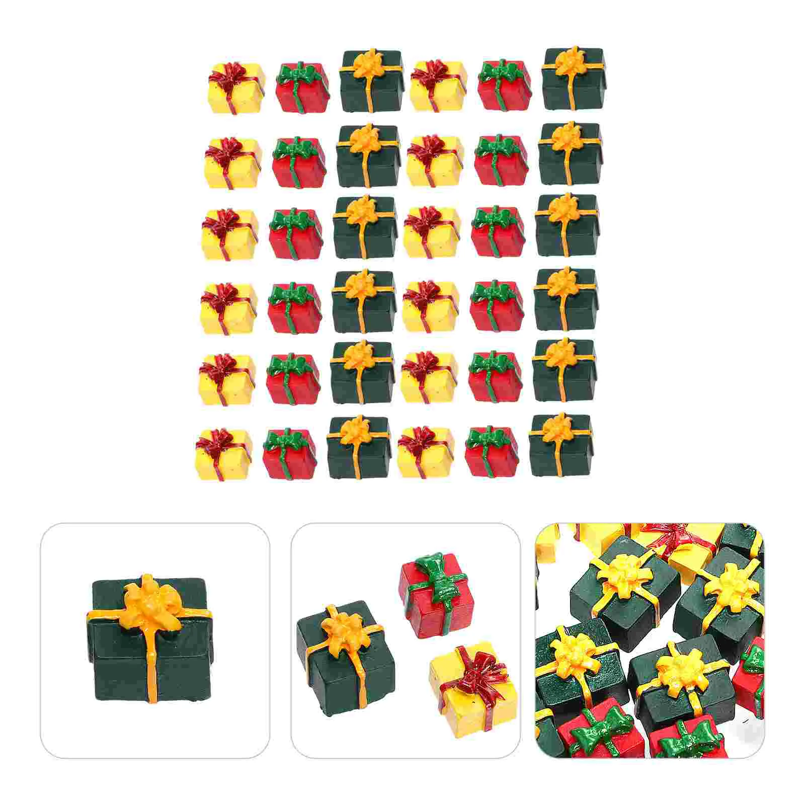 

30 Pcs Scattered Beads Mini Gifts Miniature Christmas Case Rustic Decor Resin Toys Box Figurines Small Landscape Prop