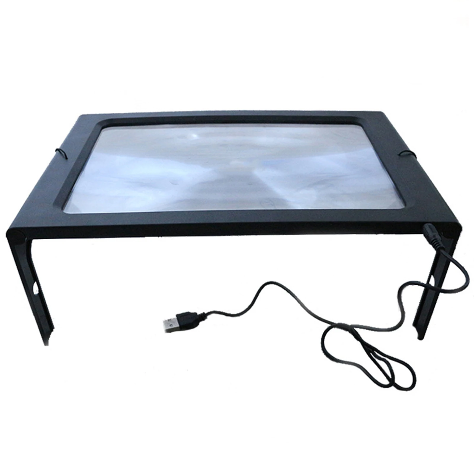 

A4 Hands-Free Desk Magnifier 3X Magnifying Glass with Light USB 12LED Magnifier for Reading Embroidery reading reading reading