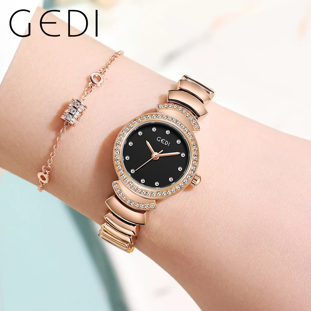 

Женские наручные часы GEDI из нержавеющей стали, женские часы, Роскошные водонепроницаемые ультратонкие часы от ведущего бренда, женские час...