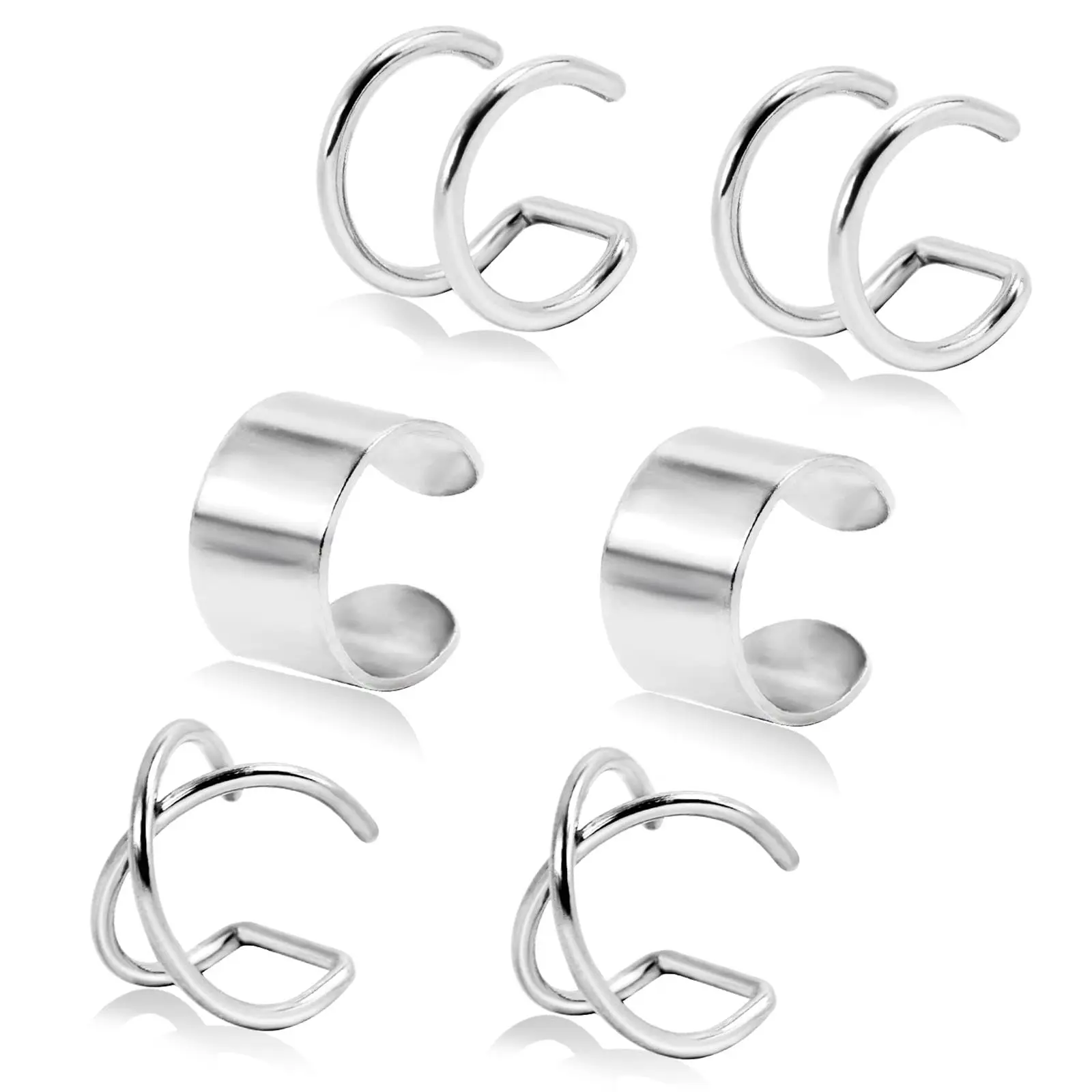 2-6 шт. модные милые серьги-манжеты из нержавеющей стали