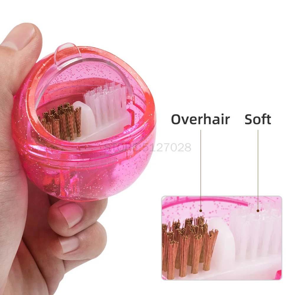 Щетка для полировки ногтей портативная Мягкая Твердая щетка с насадками чистки