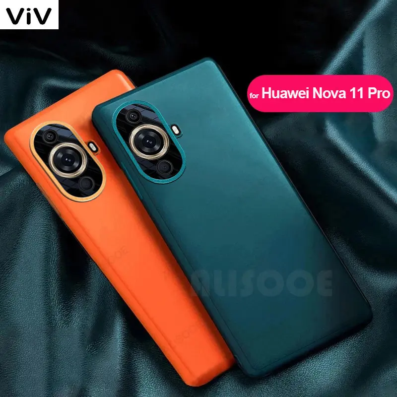 

For Huawei Nova 11 Pro Case Luxury PU Leather Metal Lens Protection Phone Cover for Huawei Nova 9 10 SE 11 Pro Honor 80 GT Capa