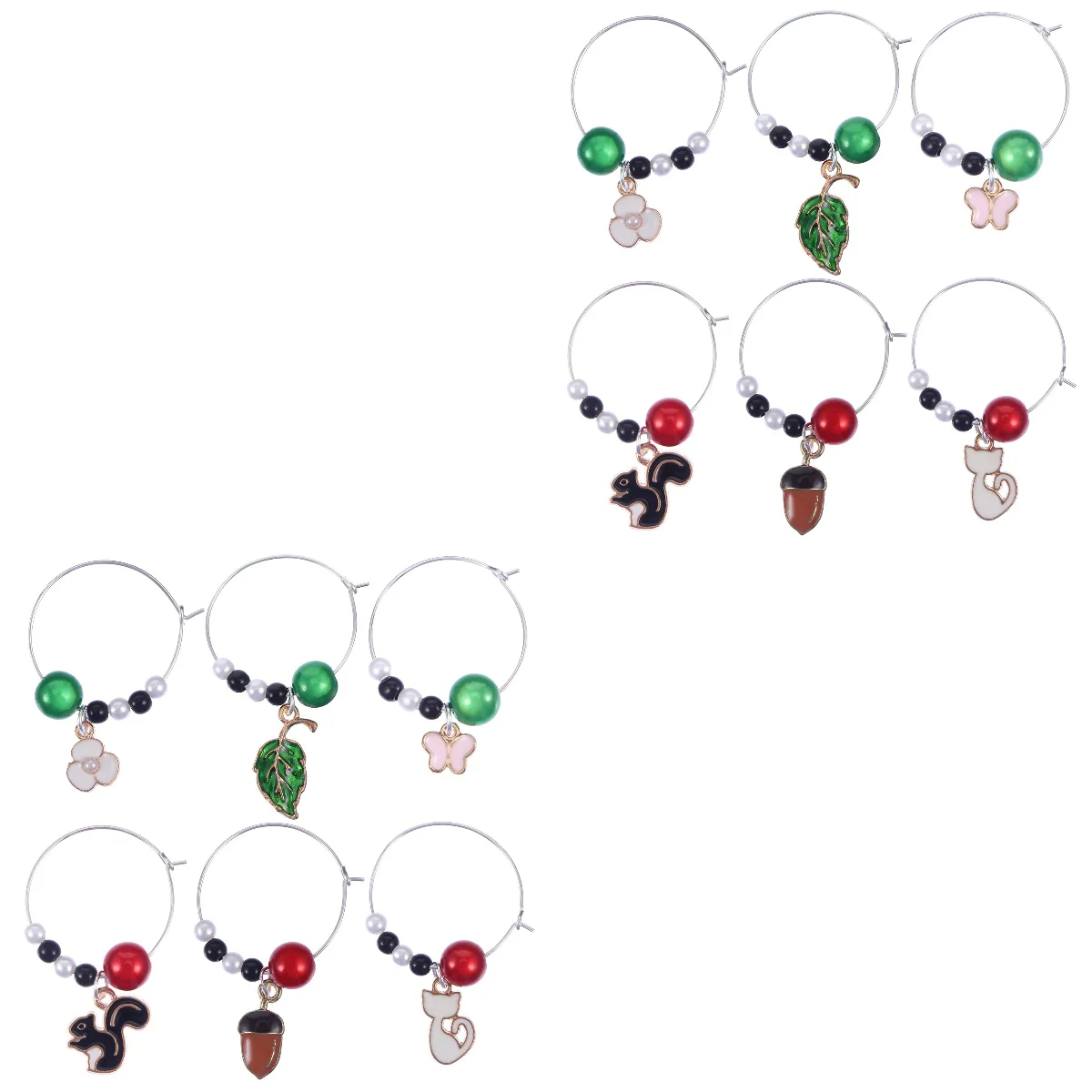 

Christmas Glass Markers Adorable Label Rings Pendants Lovely Tags Decorative