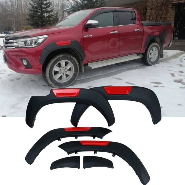 

Wheel Arch Fender Flares Mudguards for Toyota Hilux 2015 2016 2017 2018 2019 2020 SR5 Matte Black 6pcs/set 5"