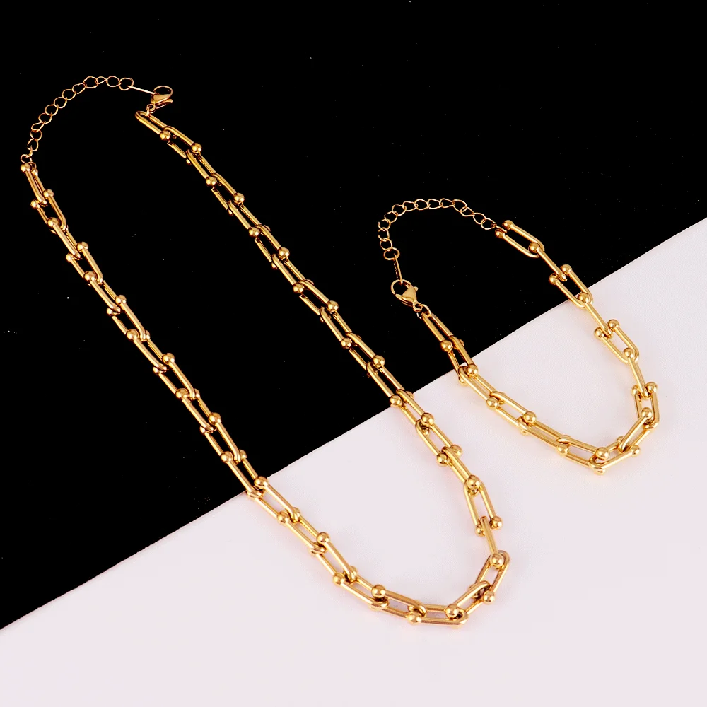 Ожерелье из нержавеющей стали 316L в стиле панк массивные U-образные цепи ожерелья