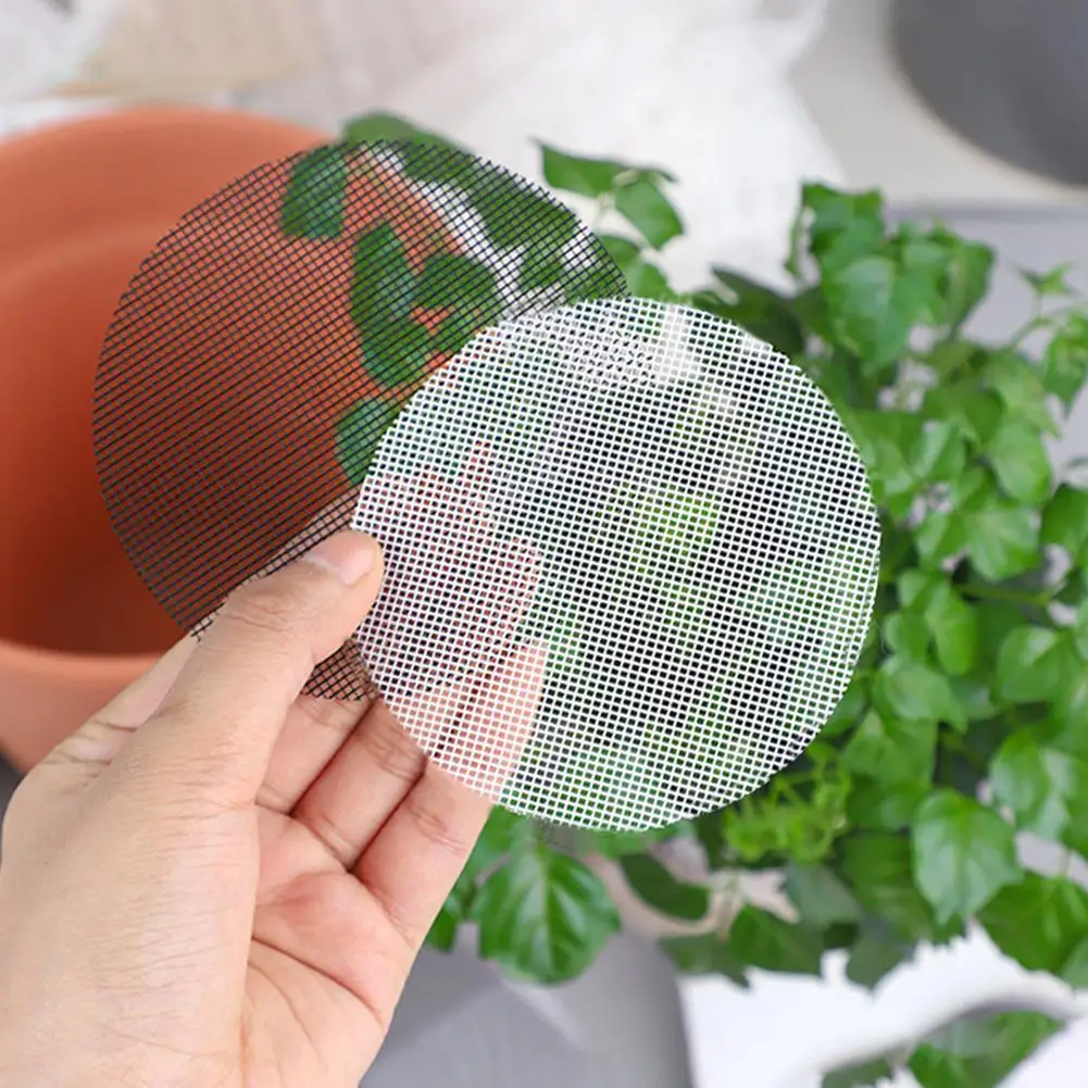 

10pcs Flower Pot Hole Mesh Pad Bonsai Pot Bottom Grid Bottom Station Breathable Loss Soil Prevent Mat Mat Accessorie Propag B3x9