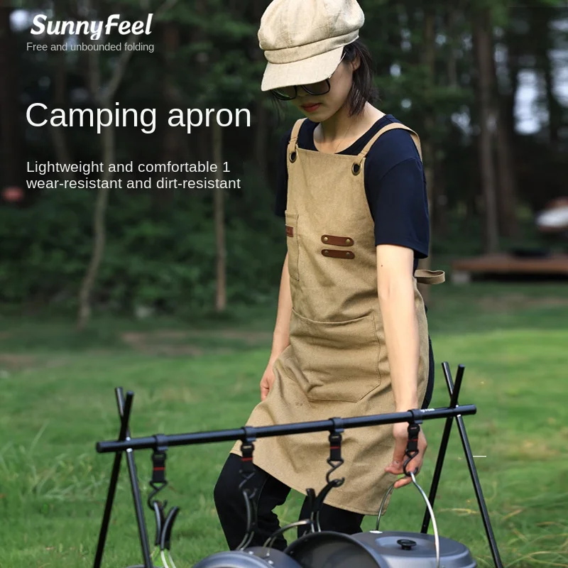 Outdoor Waterproof Thickened Camping Breathable Camping Apron Cotton Canvas Apron Picnic Apron Picnic Work Clothes
