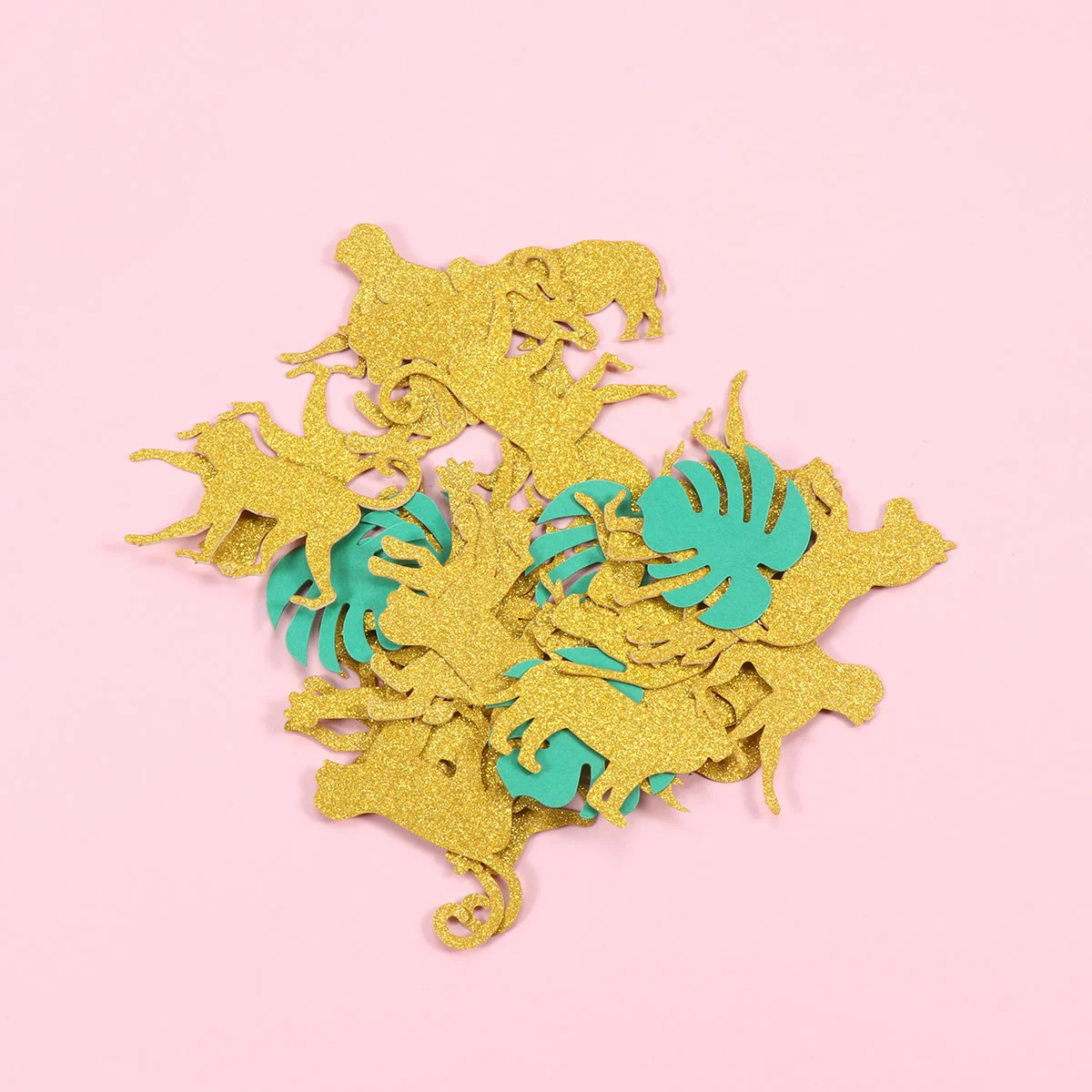 

100pcs Glitter Hawaiian Jungle Glitter Paper Tropical Summer Party Table for Wedding Birthday Party Shower Cupcake