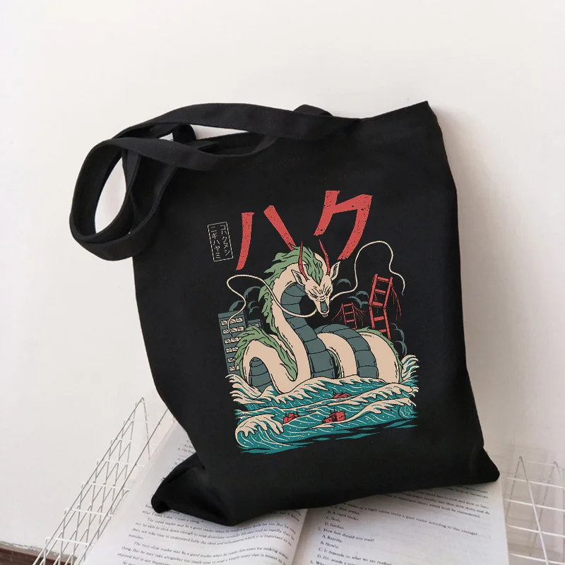 Женская сумка в стиле Харадзюку, забавный графический Тоторо Миядзаки, Дамский саквояж на плечо в стиле аниме 90-х