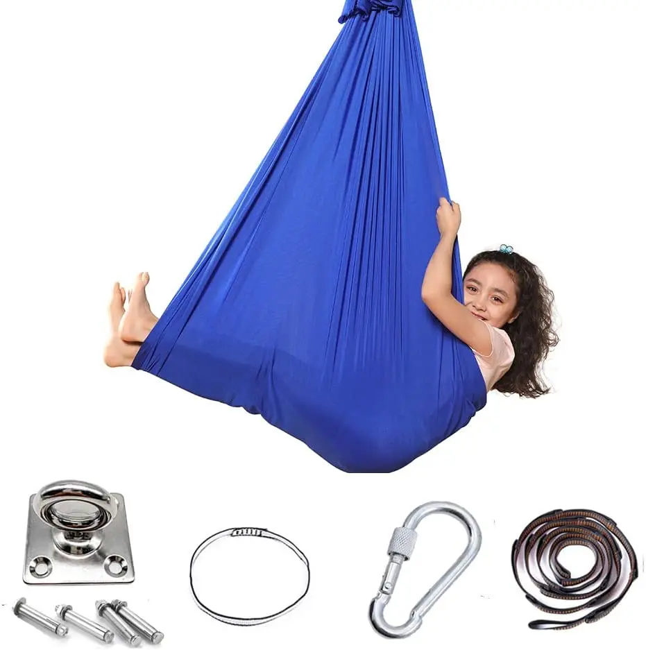 

Hammock Sensory Swing for Kids with Special Needs In/Outdoor Children with Autism, ADHD, Aspergers Cuddle Hardware Includ