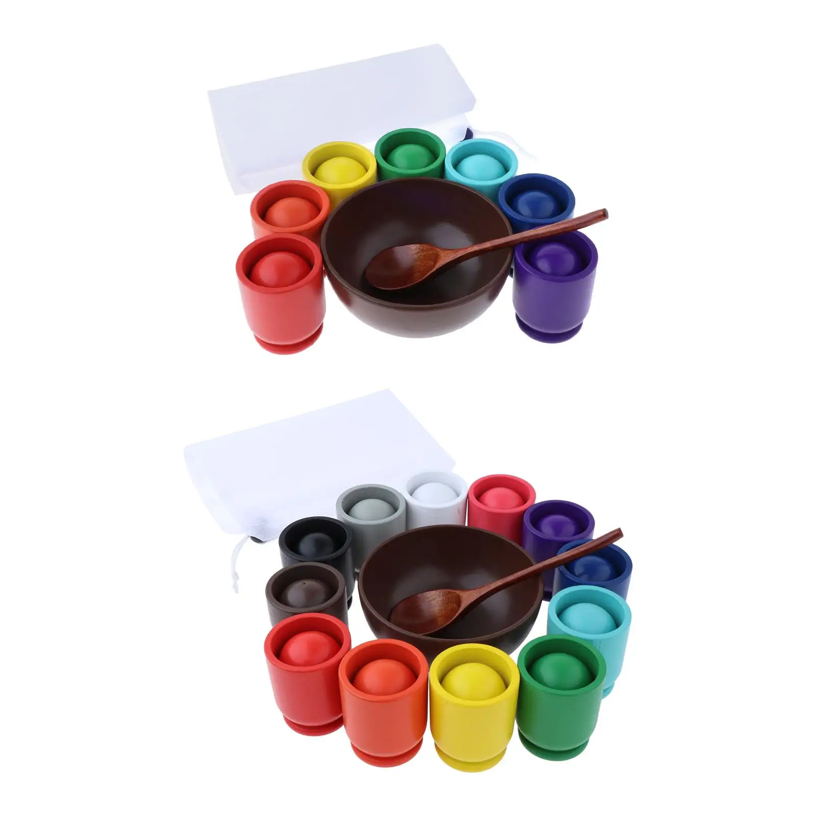 

Children Rainbow Balls in Cups Montessori Toy Training Logical Thinking Color Sorting and Counting for Kids Boys Girls Children