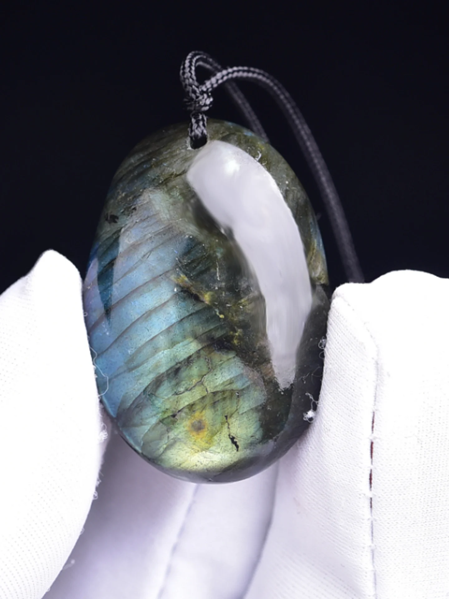 Новый шикарный кулон с синим лунным камнем плетеный вручную ожерелье простое и