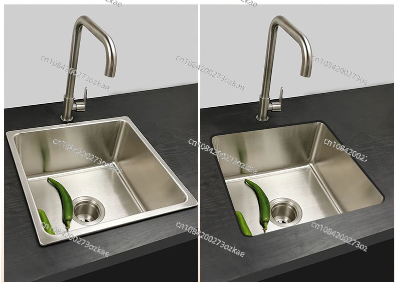 Квадратная раковина из нержавеющей стали одинарная Встроенная имитация