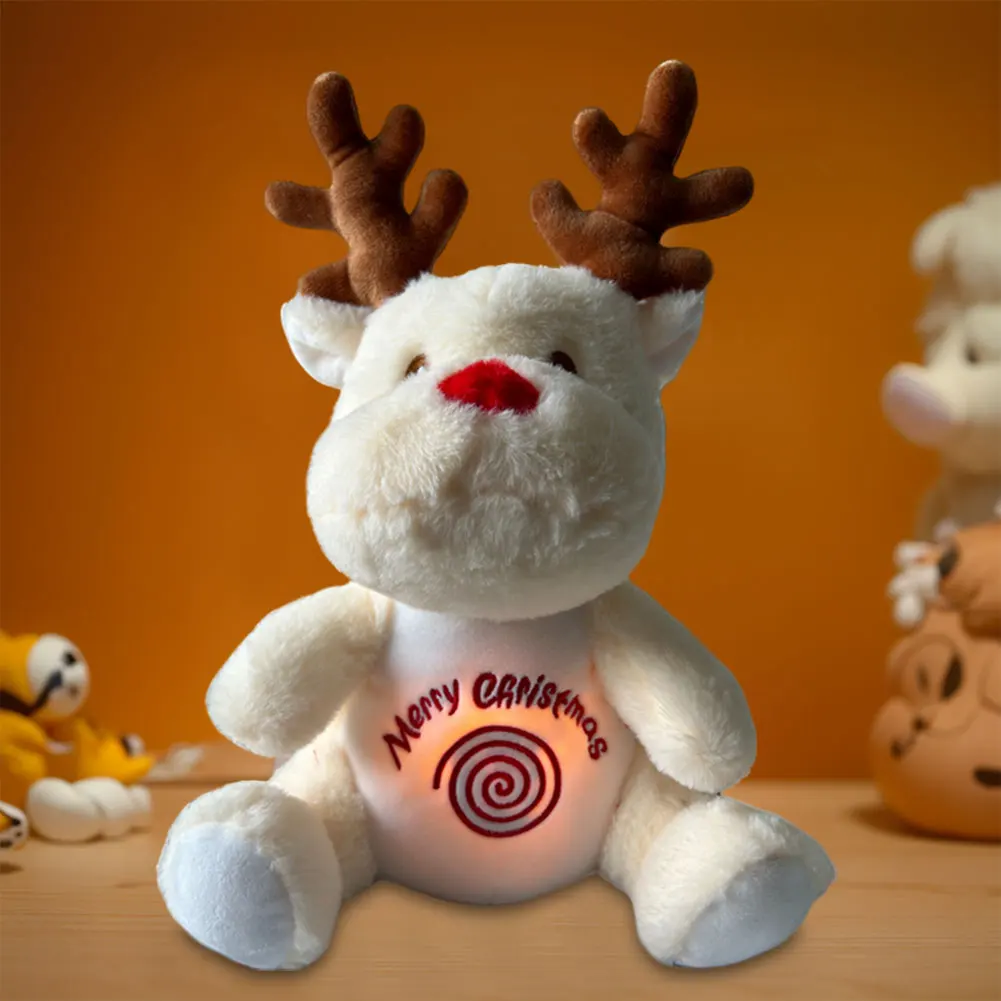Рождественская детская пустышка с изображением лося и музыкальной подсветкой