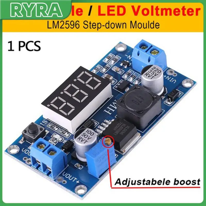 

Blue Led Voltmeter Dc Step Down Converter Adjustable Voltage Regulator Led Display Power Supply Power Supply Module Lm2596 Dc